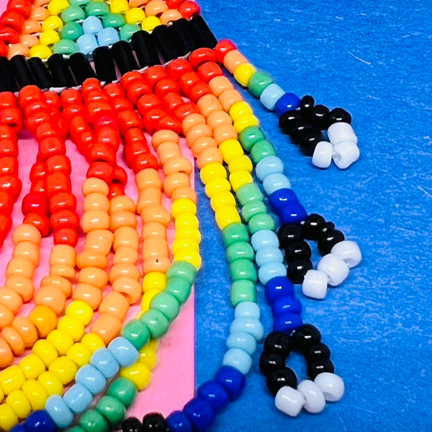 Long Rainbow Beaded Earrings