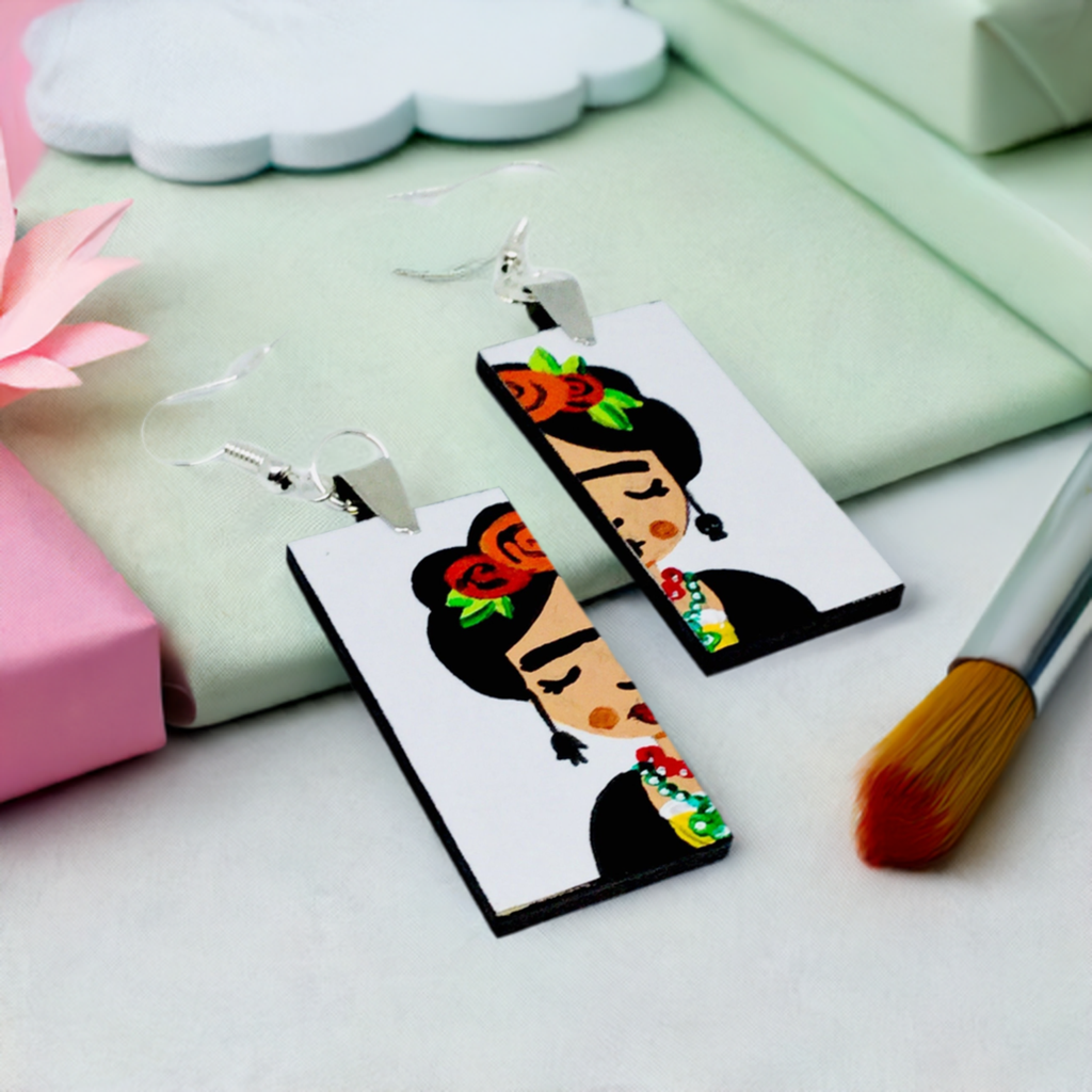White Little Frida Earrings