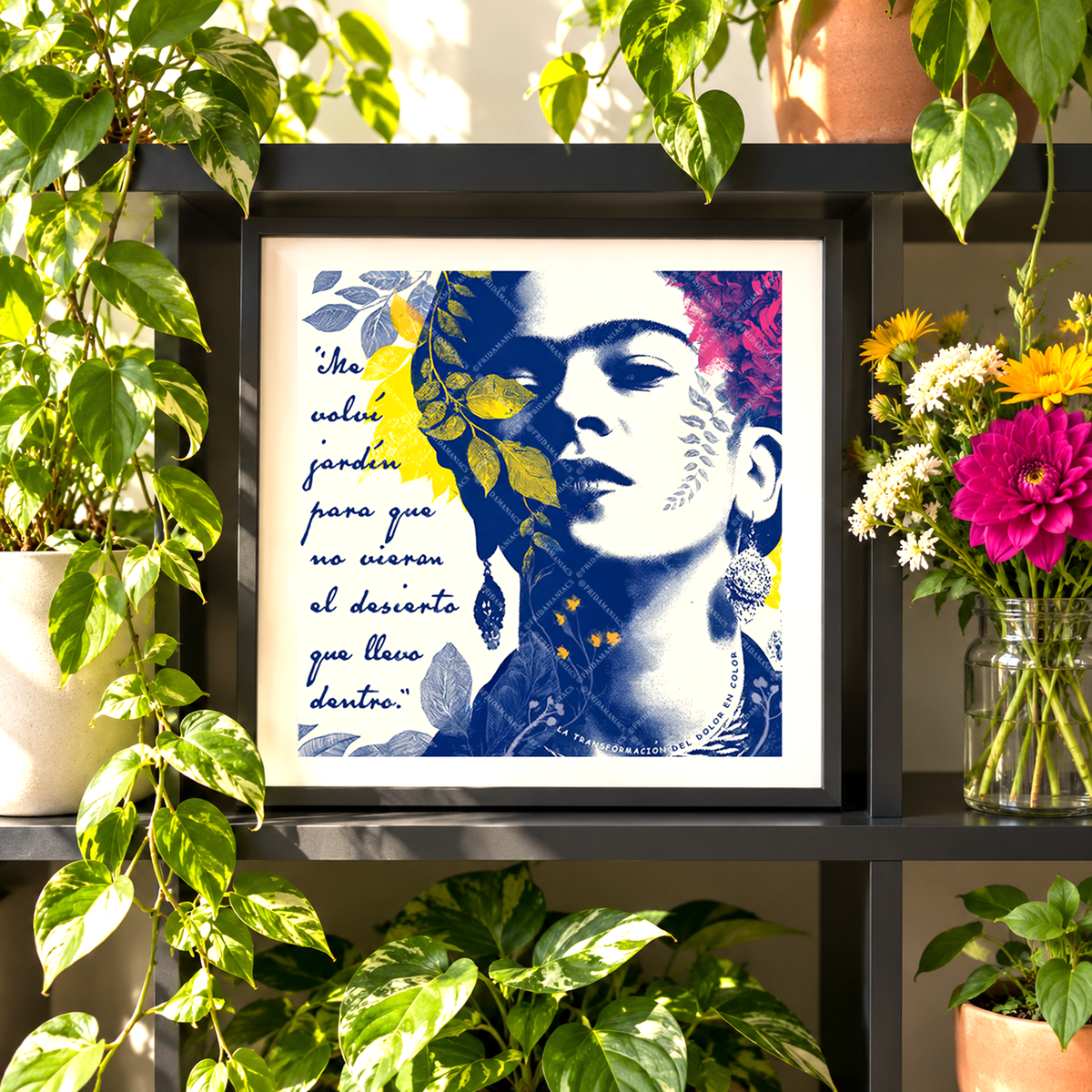 Frida Inspired Art Print and Quote - Defiant Transformative Resilience Power Portrait