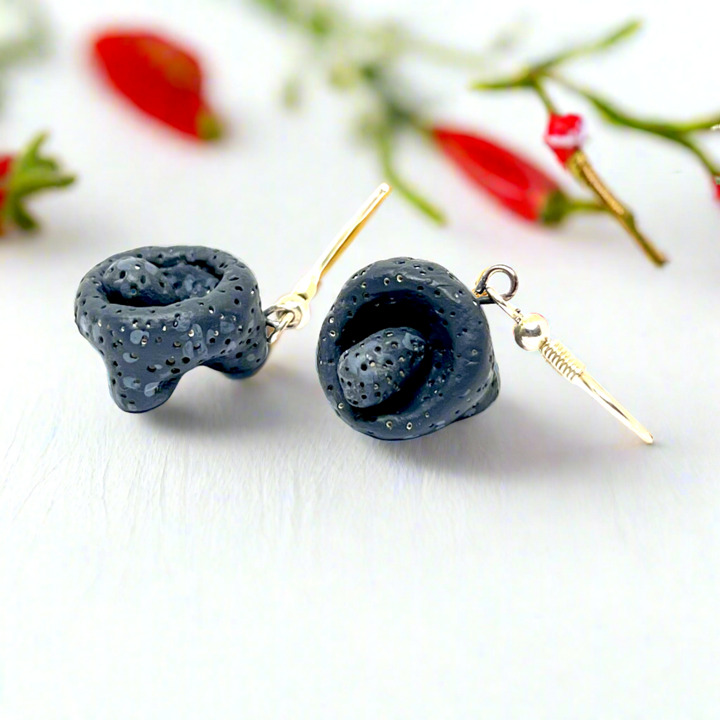 Mexican Stone Grinder Clay Earrings Molcajete Traditional Mortar Handmade Hand Painted Clay Jewelry Mexico Folk Art Women Girls Drop Dangle