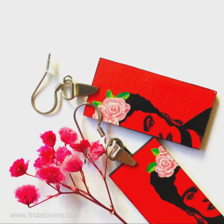 Frida Earrings, Frida Inspired Earrings, Frida Art, Frida-Kahlo Earrings, Women Earrings, Wearable Art, Frida Aretes, Frida Jewelry, Kahlo