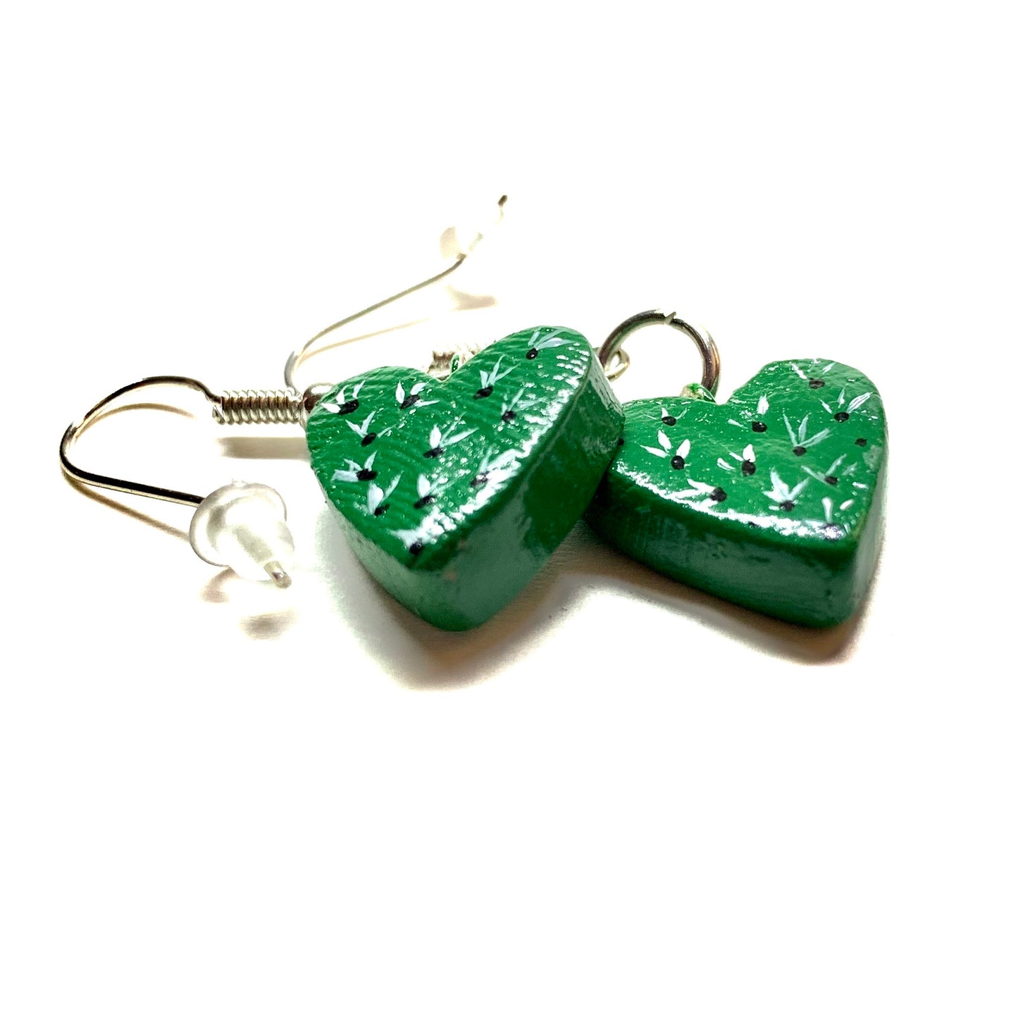 Heart cactus earrings. Mini stud hearty nopal aretes mujer. Drop and dangle pendants. Mexican jewelry made of natural clay. Frida kahlo inspired by Fridamaniacs accessories