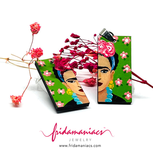 Green Floral Frida Earrings