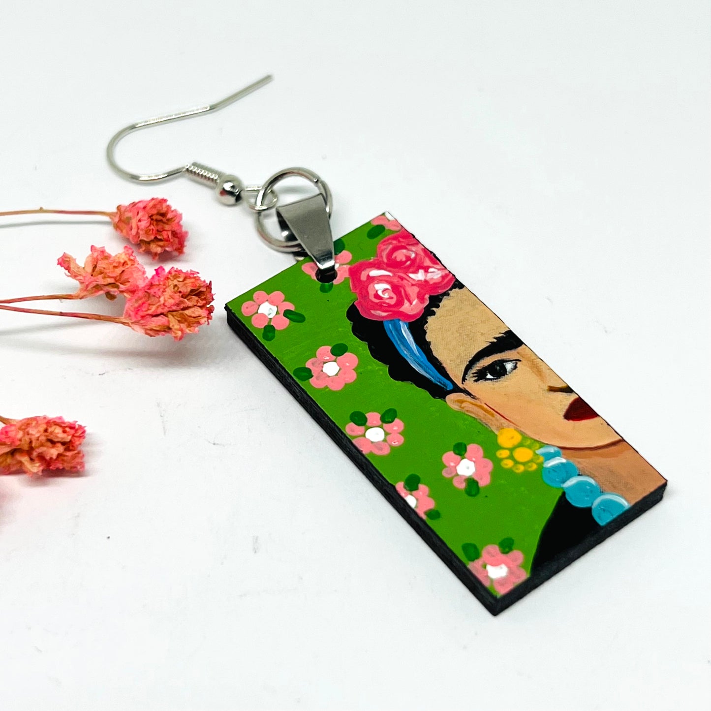 Green Floral Frida Earrings