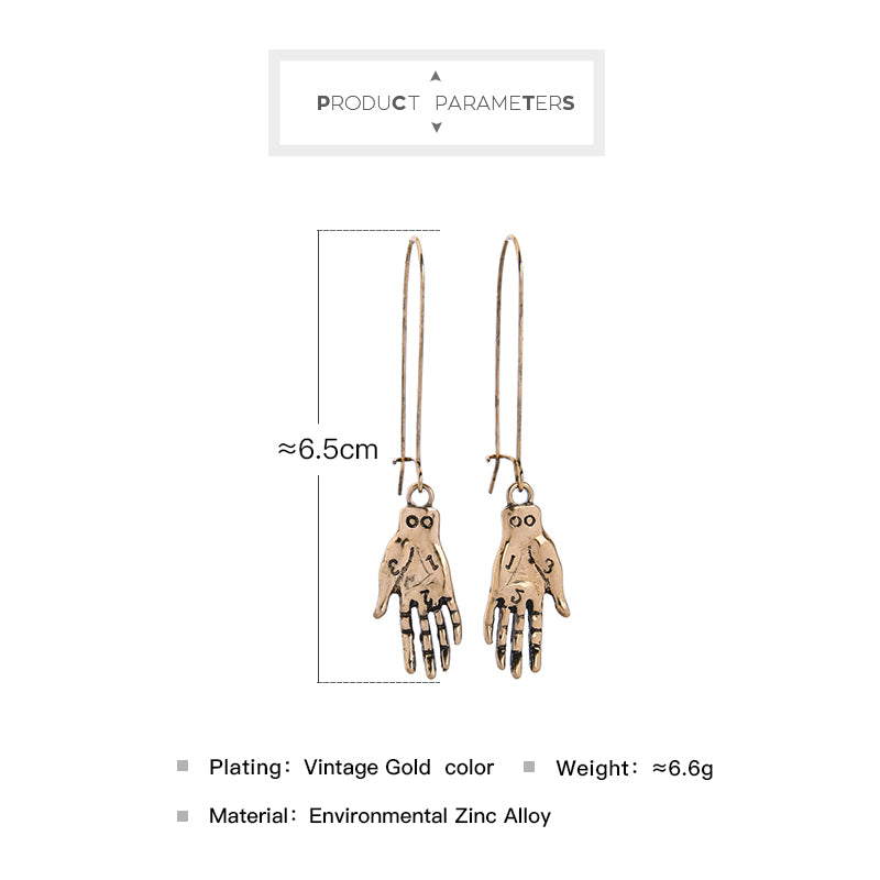 Frida Kahlo hand earrings gold antique rustic mexican jewelry fridamania fridalovers women girls gift idea