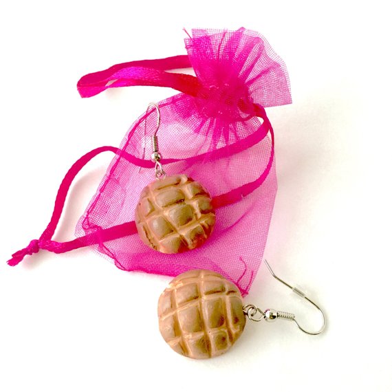 Clay Concha or conchitas Earrings sweet chocolate mexican food jewelry