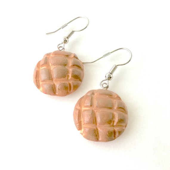 Clay Concha Earrings sweet chocolate mexican food jewelry