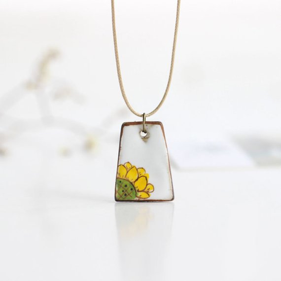 Sunflower Ceramic-Clay Pendant