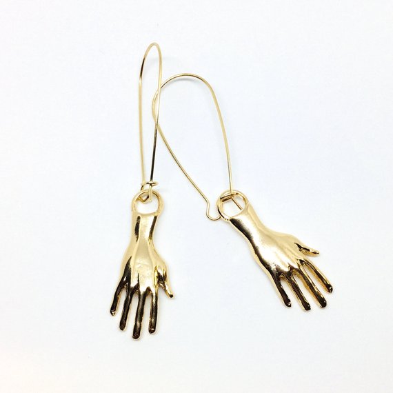 Gold Hand Earrings - Frida Kahlo Inspired Jewelry