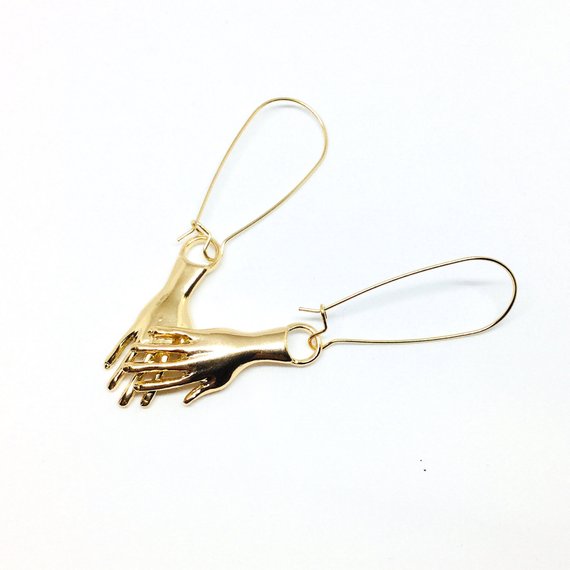 Gold Hand Earrings - Frida Kahlo Inspired Jewelry