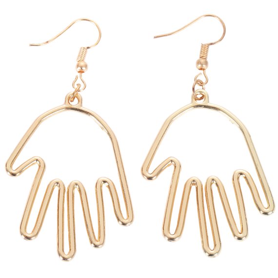Hand Earrings in golden tone. Hollow style. Frida Kahlo inspired Mexican jewelry