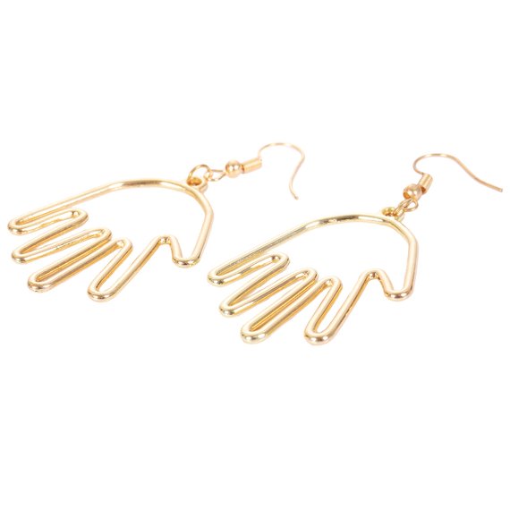 Hand Earrings in golden tone. Hollow style. Frida Kahlo inspired Mexican jewelry