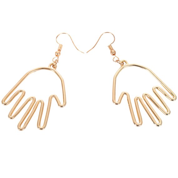Hand Earrings in golden tone. Hollow style. Frida Kahlo inspired Mexican jewelry