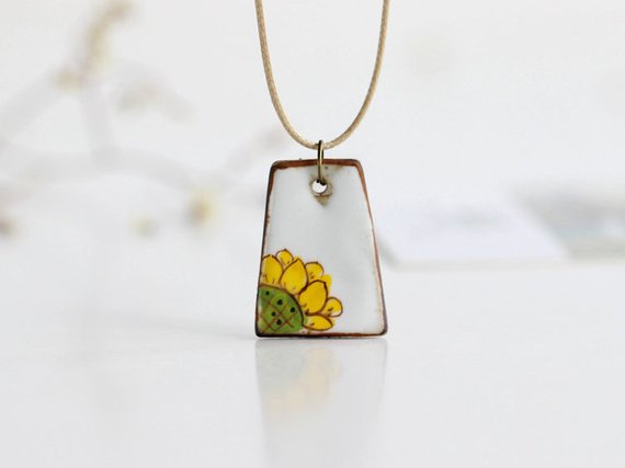 Sunflower Ceramic-Clay Pendant