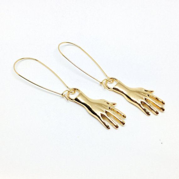 Gold Hand Earrings - Frida Kahlo Inspired Jewelry