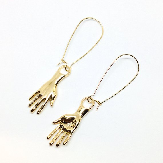 Gold Hand Earrings - Frida Kahlo Inspired Jewelry