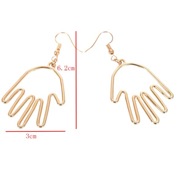 Hand Earrings in golden tone. Hollow style. Frida Kahlo inspired Mexican jewelry