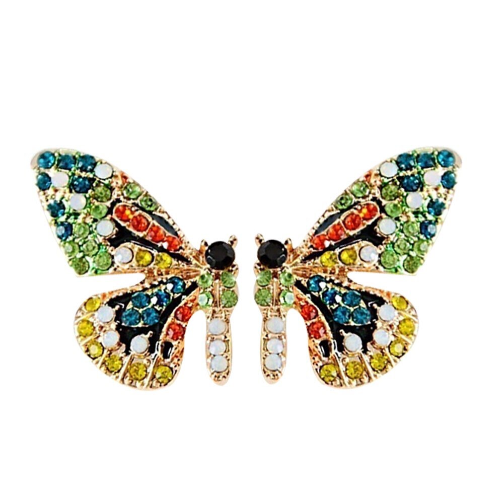 Butterfly Earrings Multicolor Rhine Stone Butterfly Stud Earrings Mexican Jewelry Frida Jewelry FridaFans Aretes Mariposa Girl Birthday Gift