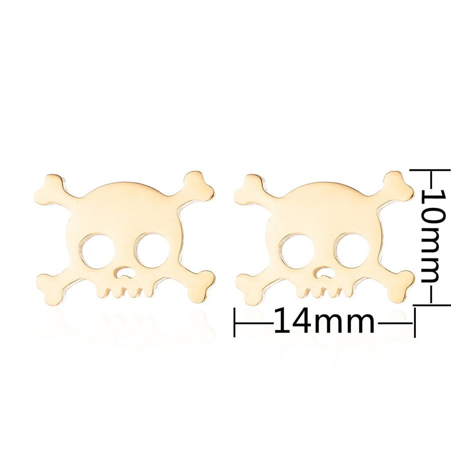 Gold Skull Earrings, Mini Skull Earrings, Women Stud Earrings, Girl Skull Earrings, Calavera Aretes, mini aretes de calavera para mujer
