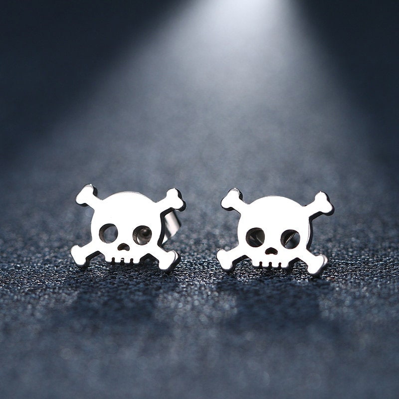 Girl Mini Skull Stud Earrings, Girl Skull Earrings, Women Stud Earrigns, Silver Skull Earrings, Gold Skull Earrings, Calavera Aretes Mujer