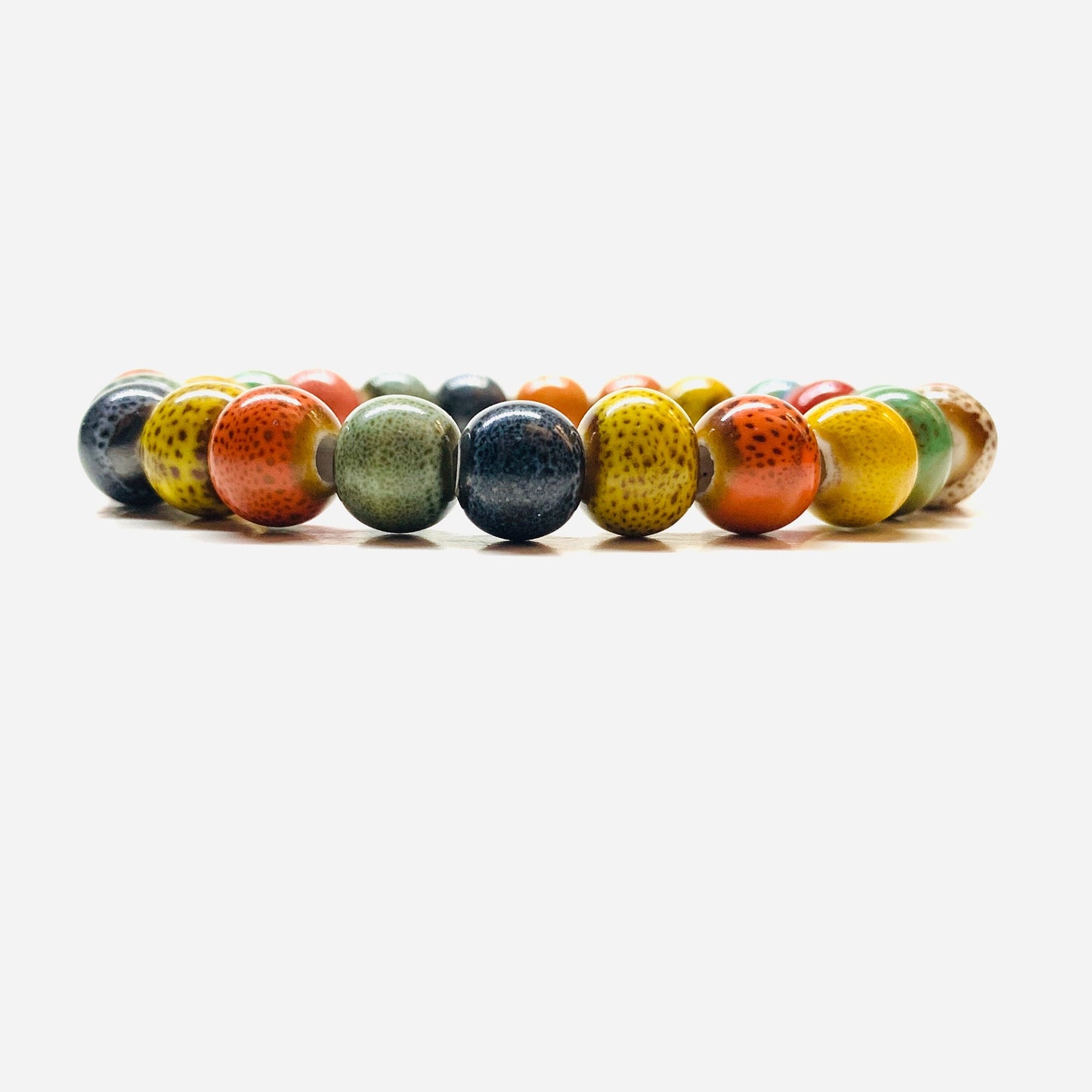 Multicolor Ceramic Beads Bracelet Rustic Clay Jewelry Unisex Casual Fashion Summer Cool Useful Gift Guy Boys Men Jewelry Brazalete Claywelry