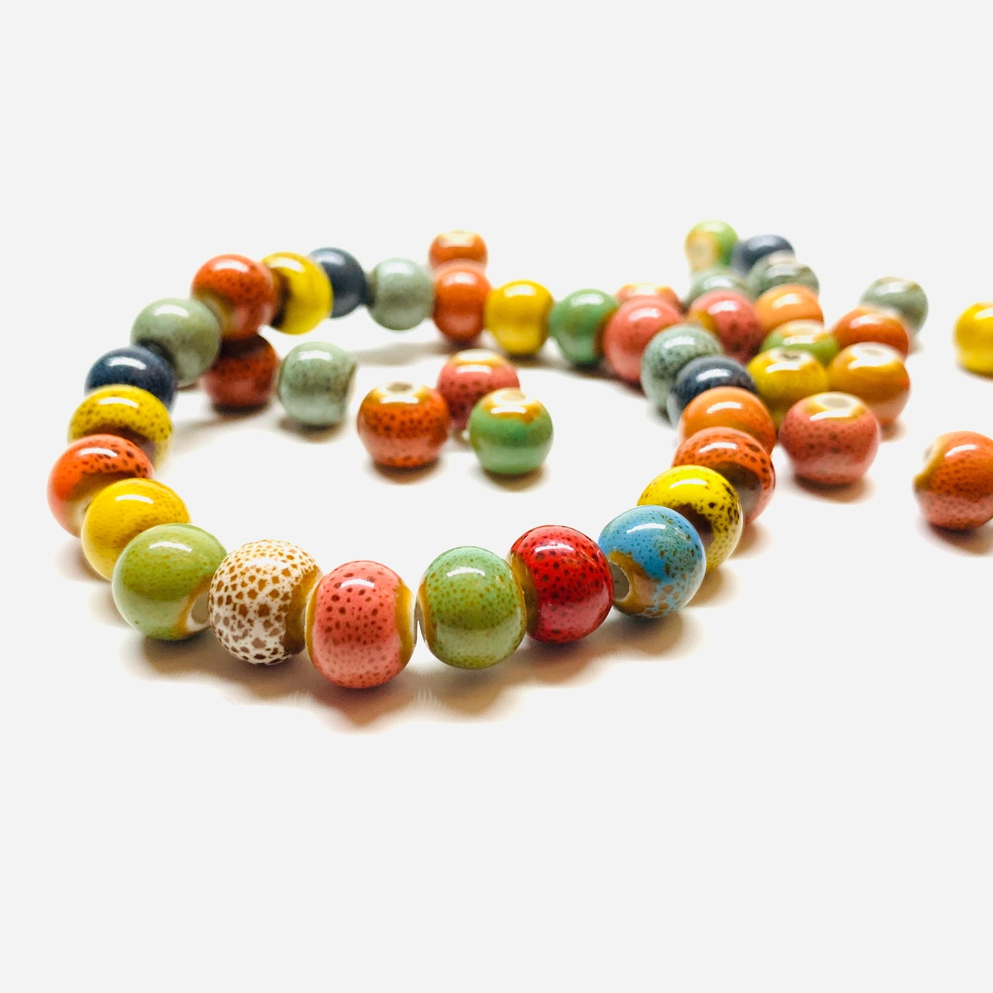Multicolor Ceramic Beads Bracelet Rustic Clay Jewelry Unisex Casual Fashion Summer Cool Useful Gift Guy Boys Men Jewelry Brazalete Claywelry