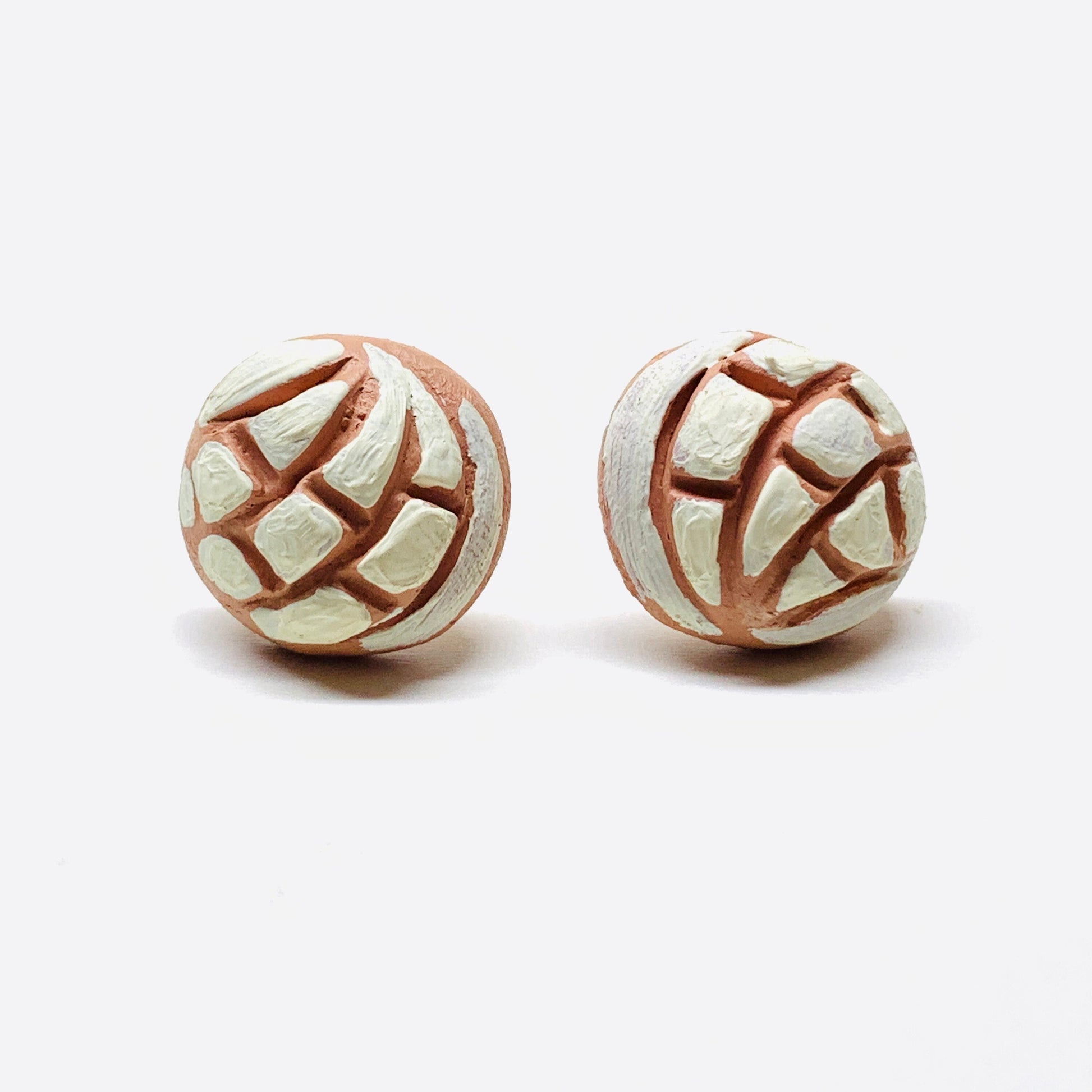 Pretty Mini Stud Concha Earrings Clay Jewelry Mexico Folk Art to Wear Lovingly Crafted Comfy Gift Girls Women Fashion Claywelry Aretes Mujer