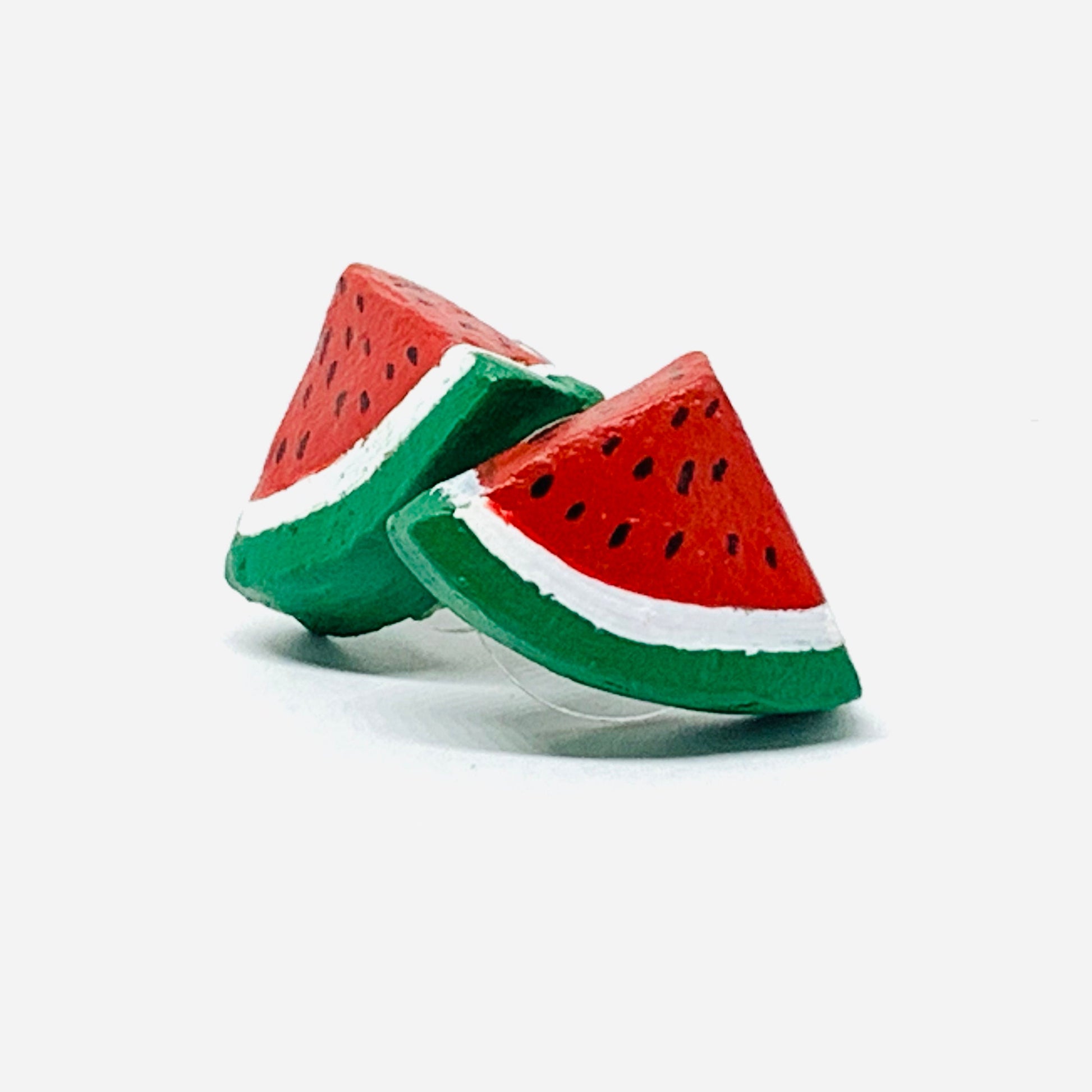 Watermelon Fruit Earrings Clay Jewelry Mexico Colors Summer Fashion Girls Women Studs Wearable ArtToWear Gift Aretes Sandia Mujer Claywelry