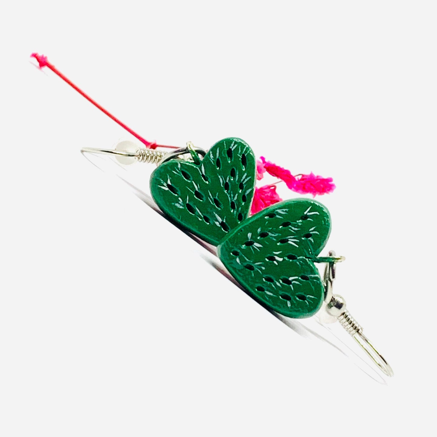 Charming Cactus Heart Clay Earrings Mexico MexiChic Girl Women Fashion Summer Jewelry WearableArt Aretes Gift Corazon Nopal Mujer Claywelry