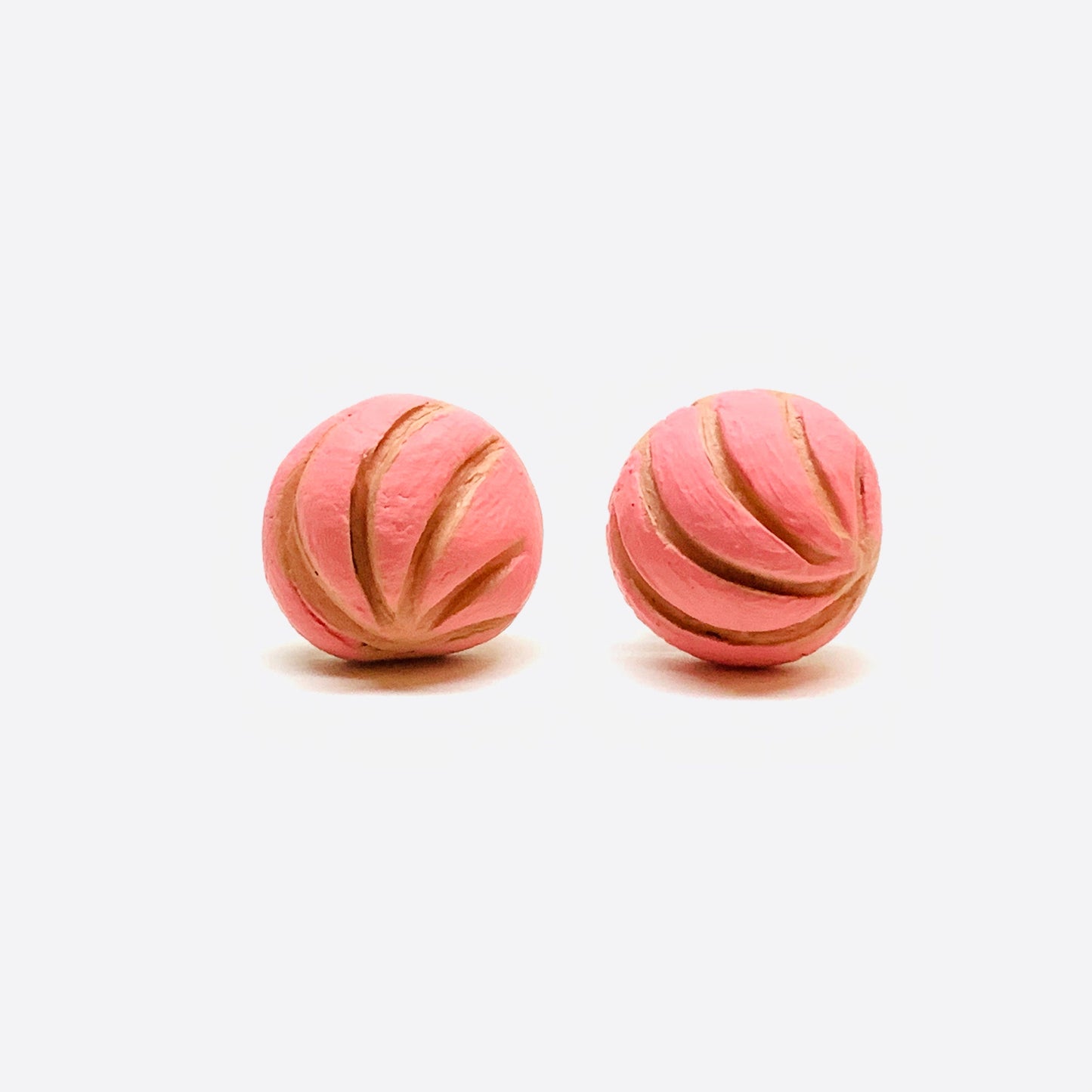 Strawberry Concha Stud Clay Earrings Mexican Pink Conchitas Sweet Bread Food Jewelry Claywelry Pan Dulce Summer Fashion Girls & Women Aretes