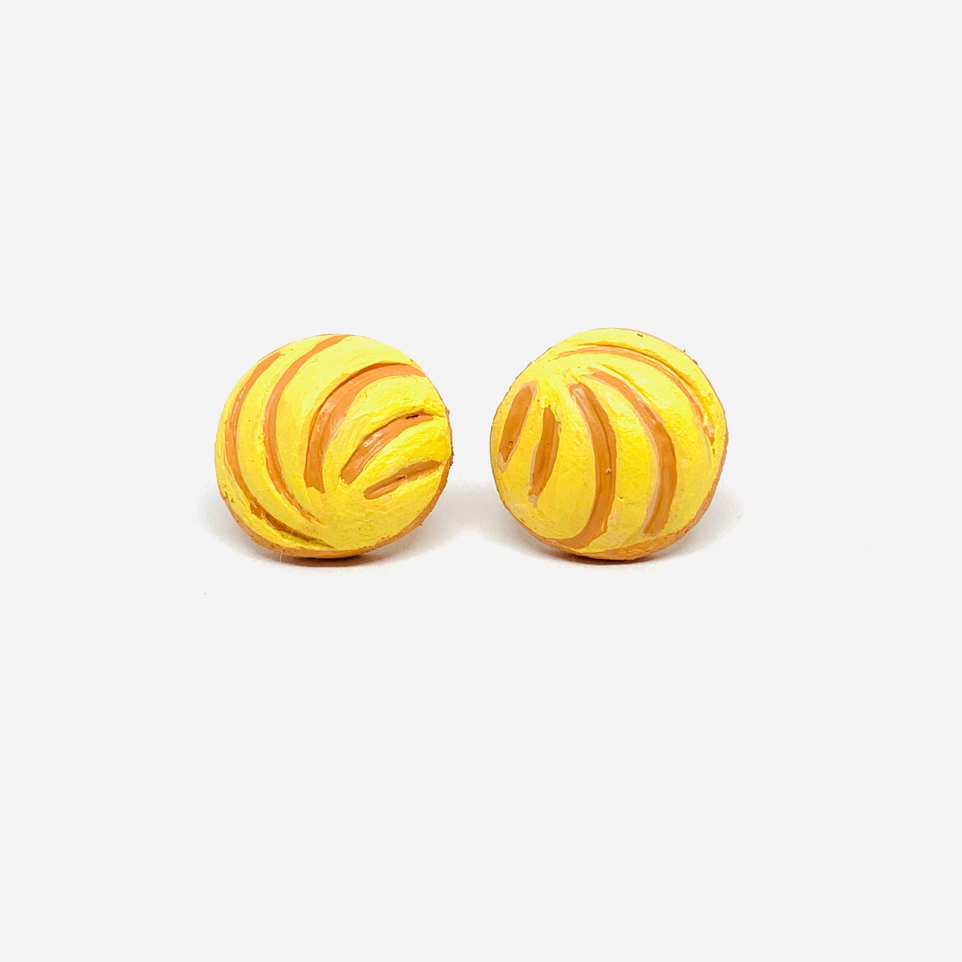 Yellow Concha Clay Earrings Mexican Food Jewelry Conchitas Minimalist Handmade HandPainted Girl Gift Summer Trendy Fashion Outdoor Aretes