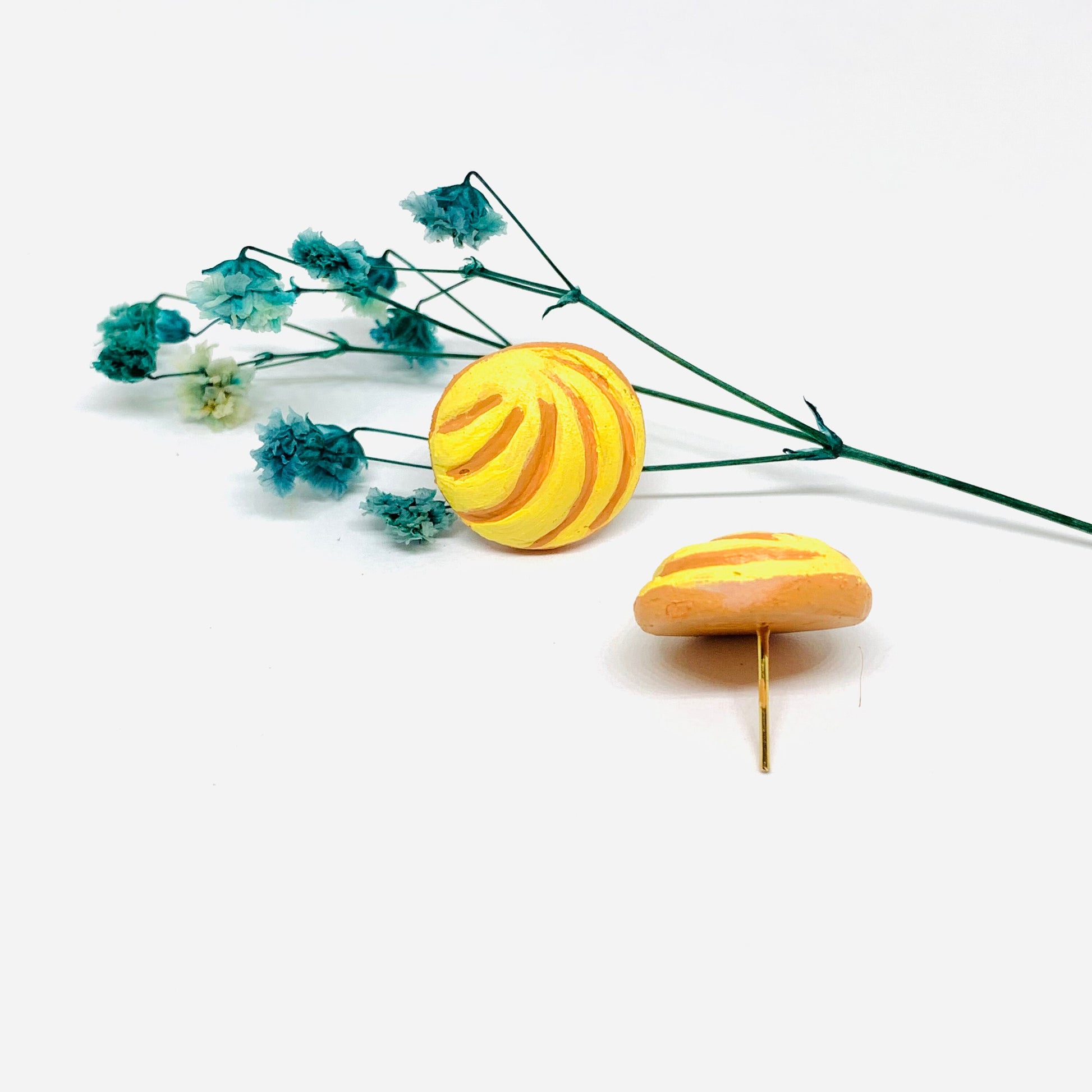 Yellow Concha Clay Earrings Mexican Food Jewelry Conchitas Minimalist Handmade HandPainted Girl Gift Summer Trendy Fashion Outdoor Aretes