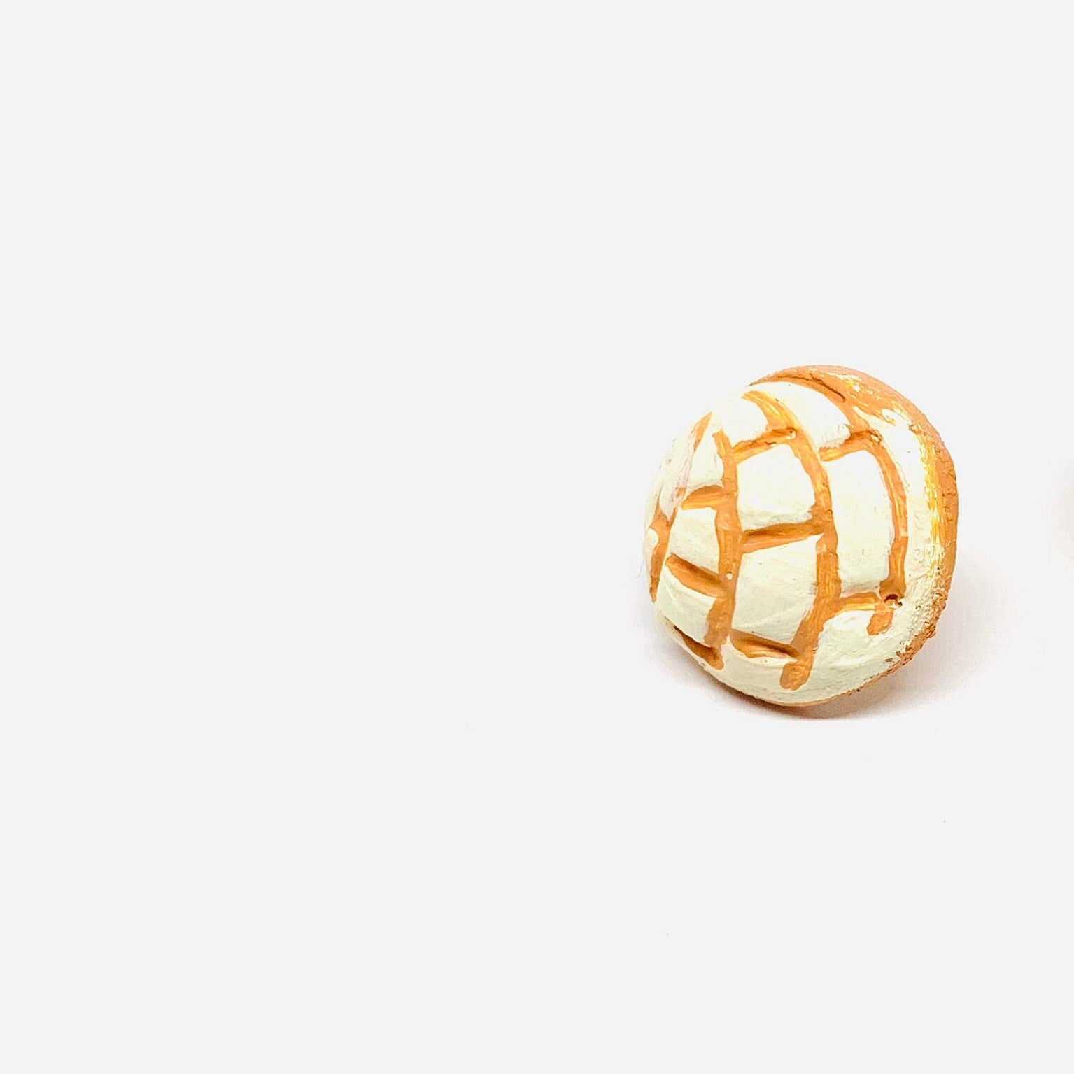 Vanilla Clay Concha Stud Earrings Mexican Food Jewelry Handcrafted HandPainted Mexico FolkArt Girl Birthday Gift Idea Conchitas Aretes Barro