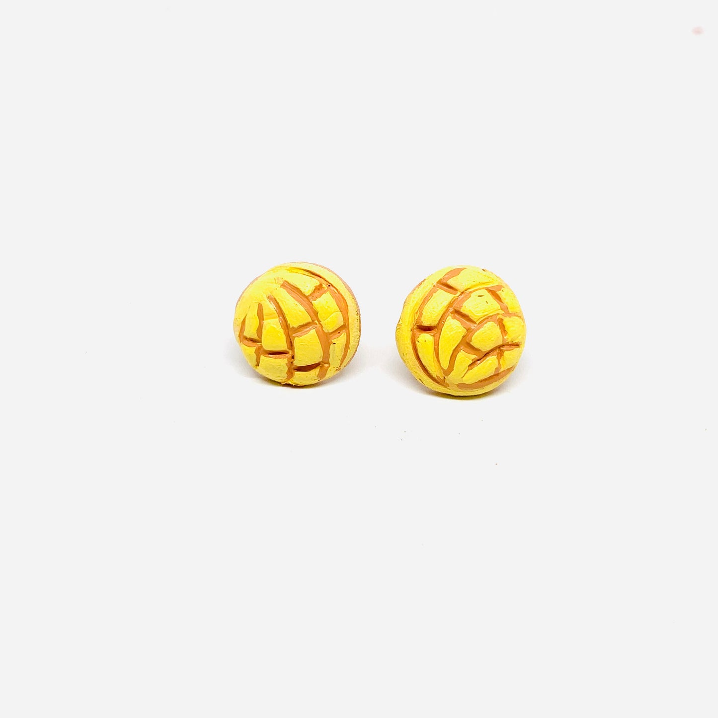 Yellow Concha Earrings Handmade & HandPainted Clay Food Jewelry Mexican SweetBread Conchitas Aretes Barro Trendy Fashion for Girls Claywelry