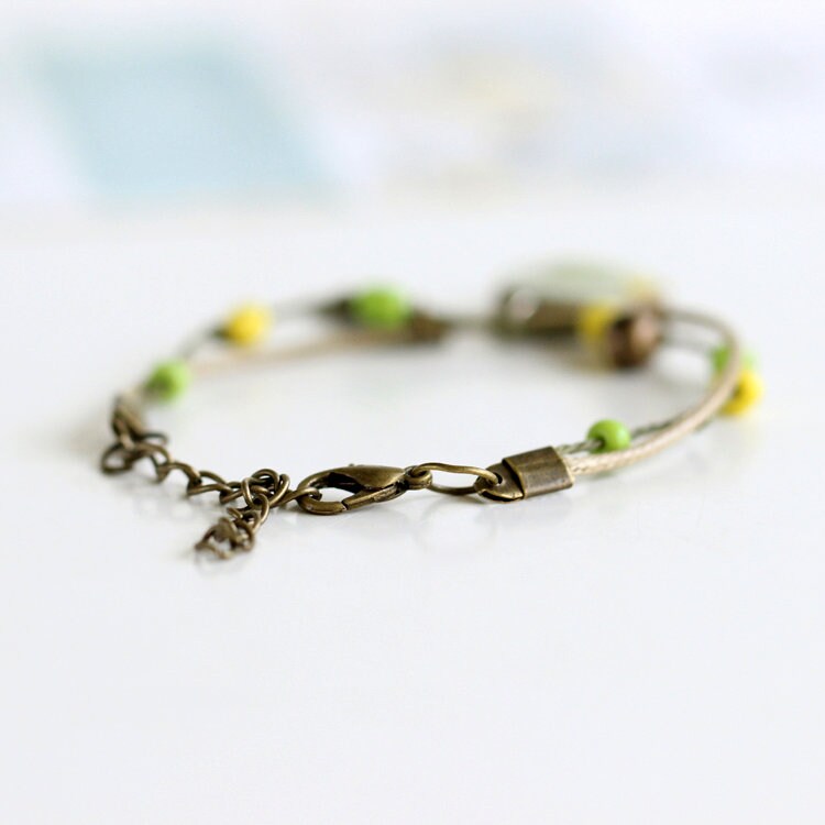 Sunflower Clay Bracelet Antique Bronze Ornaments Handmande and HandPainted Mexican Ceramic Jewelry Wearable Art Brazalete Girasol Girl Gift