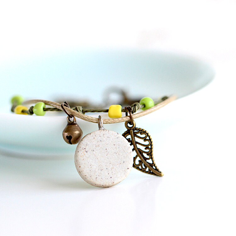 Sunflower Clay Bracelet Antique Bronze Ornaments Handmande and HandPainted Mexican Ceramic Jewelry Wearable Art Brazalete Girasol Girl Gift