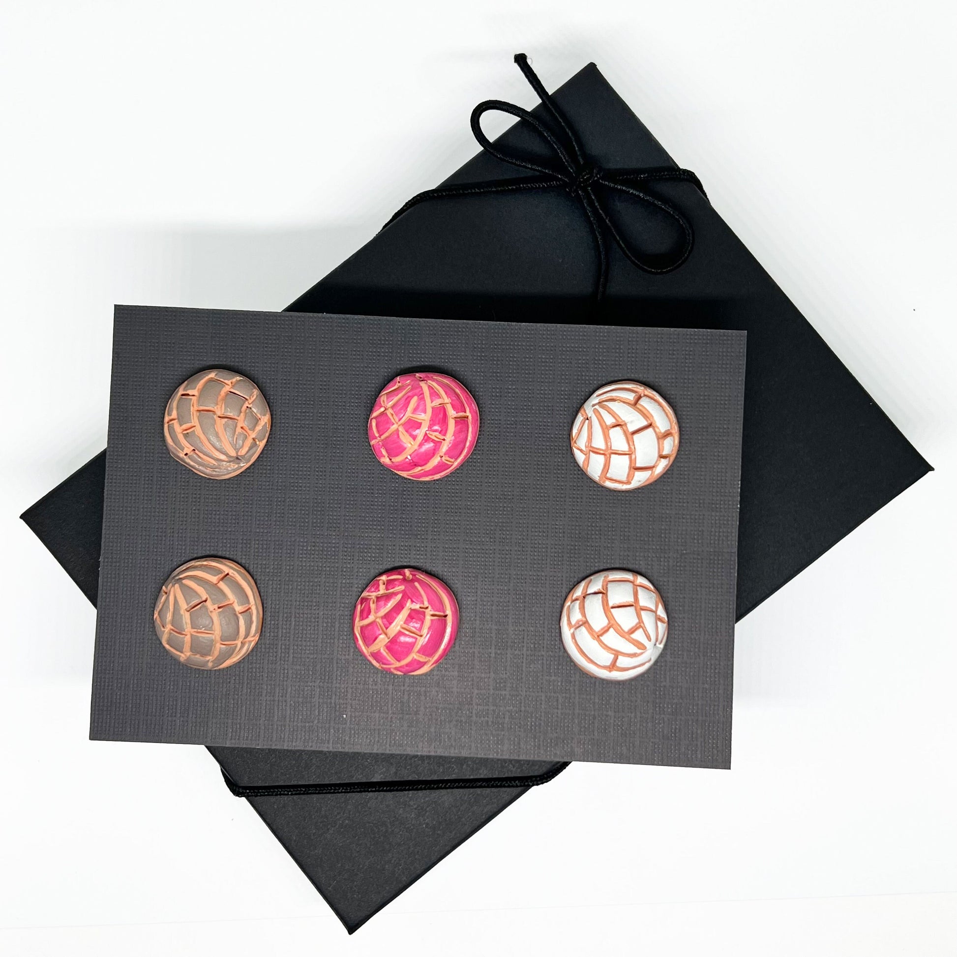 Conchita Clay Earrings Set Food Jewelry Sweet Bread Concha Mexican Earrings Vanilla Chocolate & Strawberry Women Girls Casual Fashion Gift