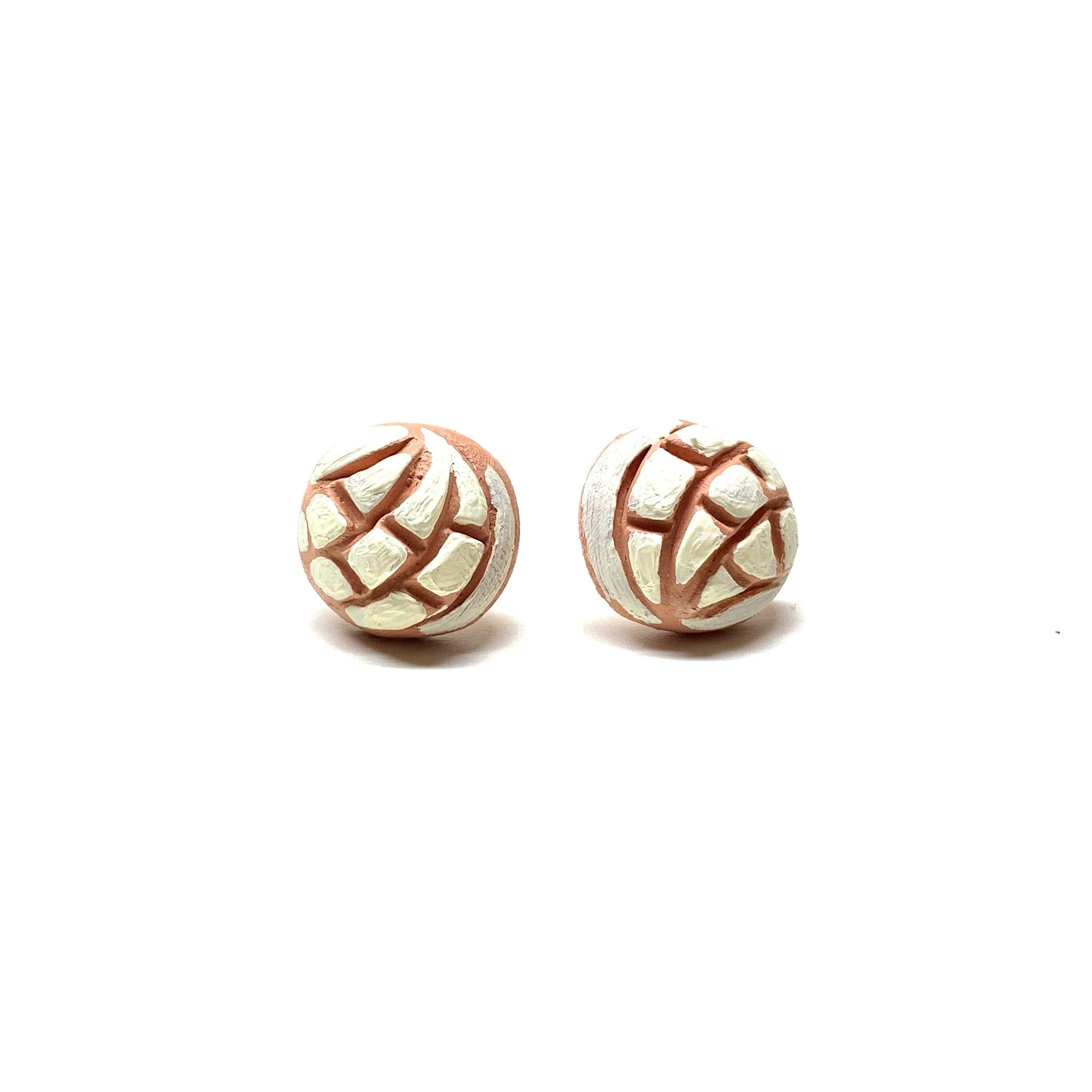 Pretty Mini Stud Concha Earrings Clay Jewelry Mexico Folk Art to Wear Lovingly Crafted Comfy Gift Girls Women Fashion Claywelry Aretes Mujer