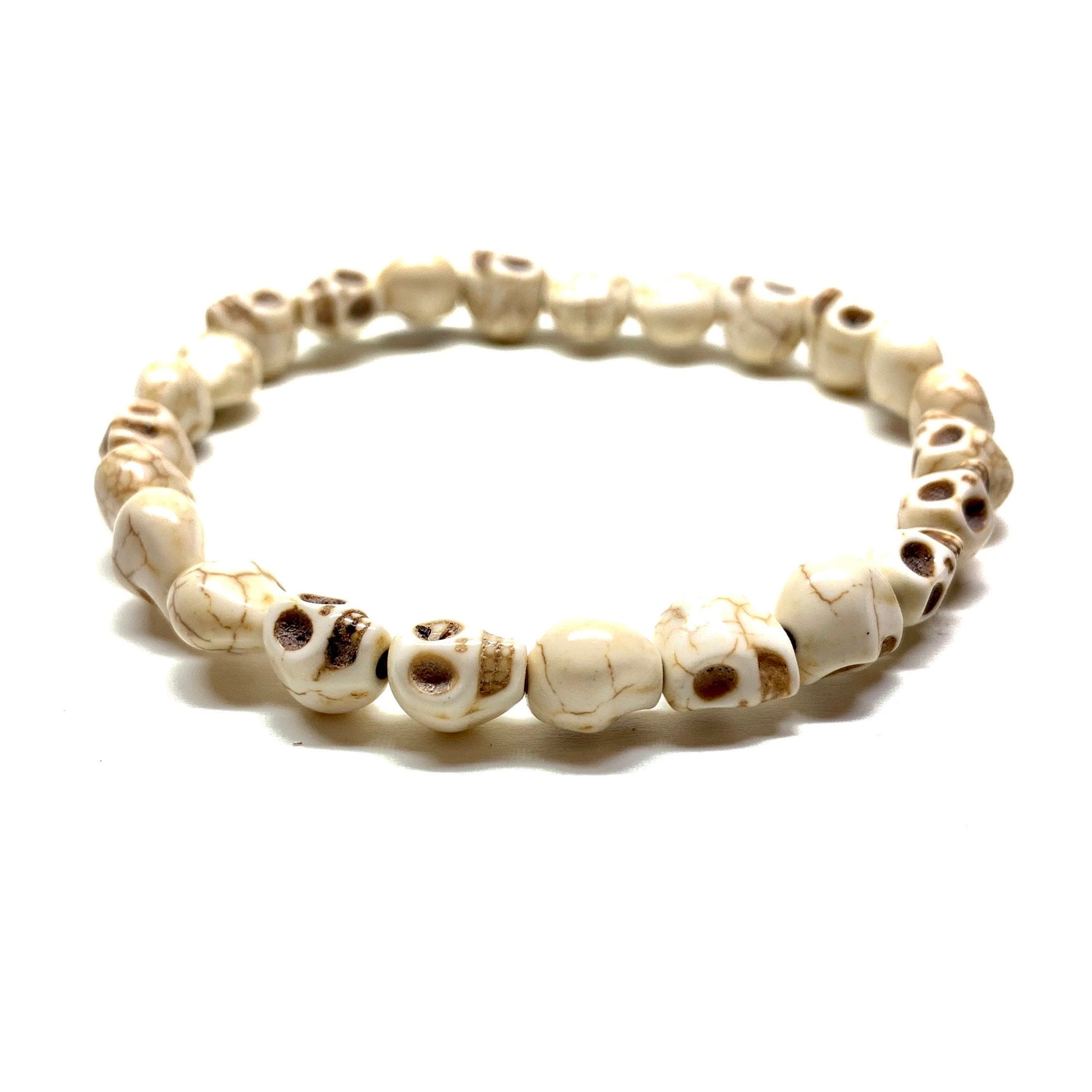 Skull Bracelet, Skull Beads Bracelet, Men Skull Bracelet, Unisex Skull Wristband Bracelet, Calaveras Pulsera, Men's Jewelry, Skull Jewelry