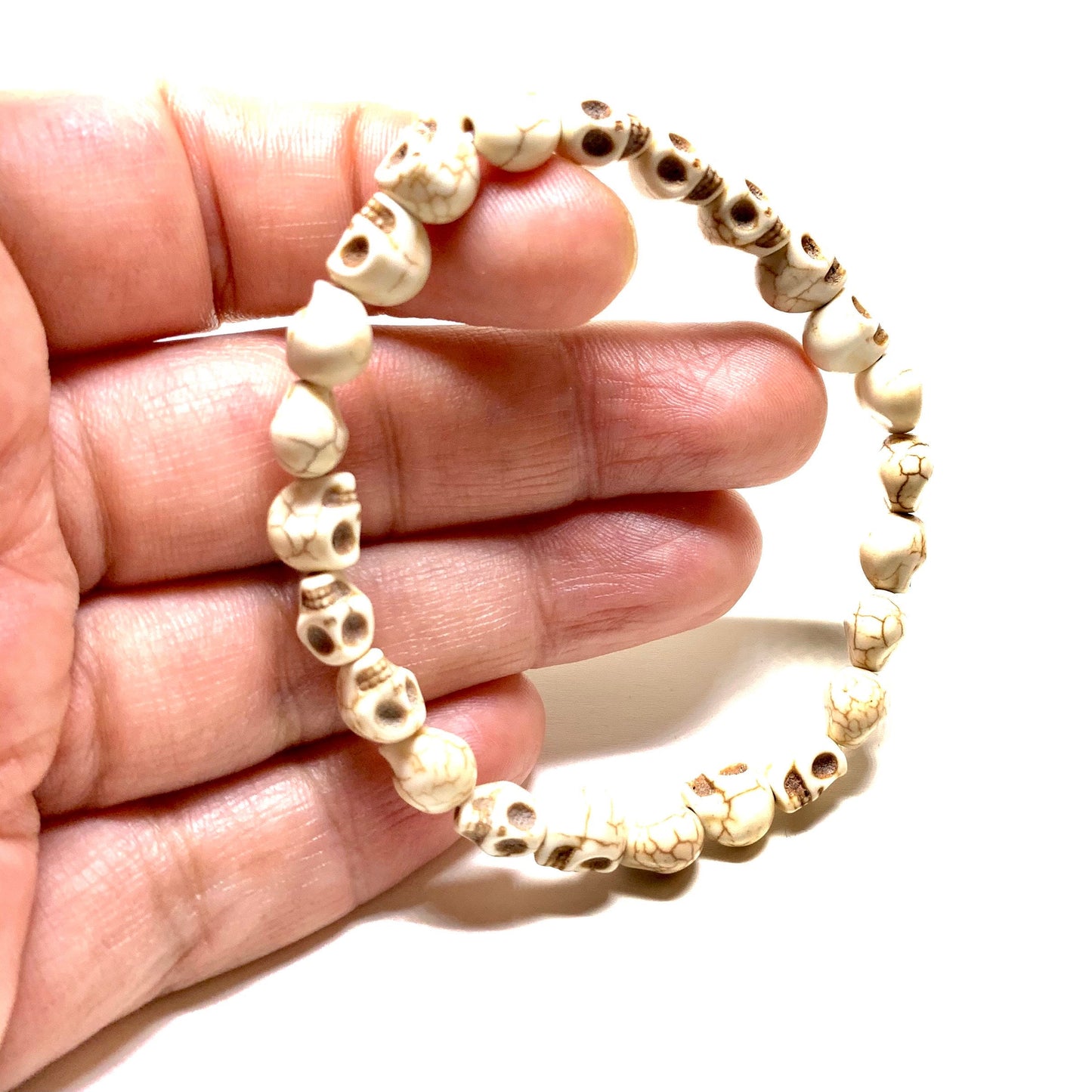 Skull Bracelet, Skull Beads Bracelet, Men Skull Bracelet, Unisex Skull Wristband Bracelet, Calaveras Pulsera, Men's Jewelry, Skull Jewelry