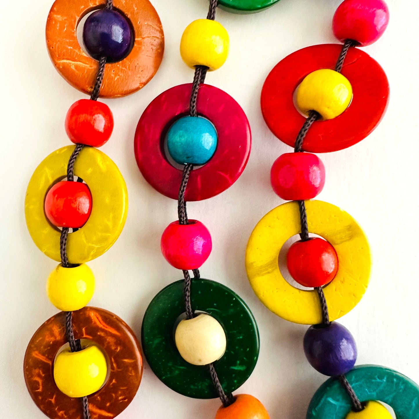 Iconic Frida Inspired Colorful Mexican Necklace Multicolored Multilayered Mexico Jewelry Mexican Folk Art Hand Painted Coconut Shells Collar