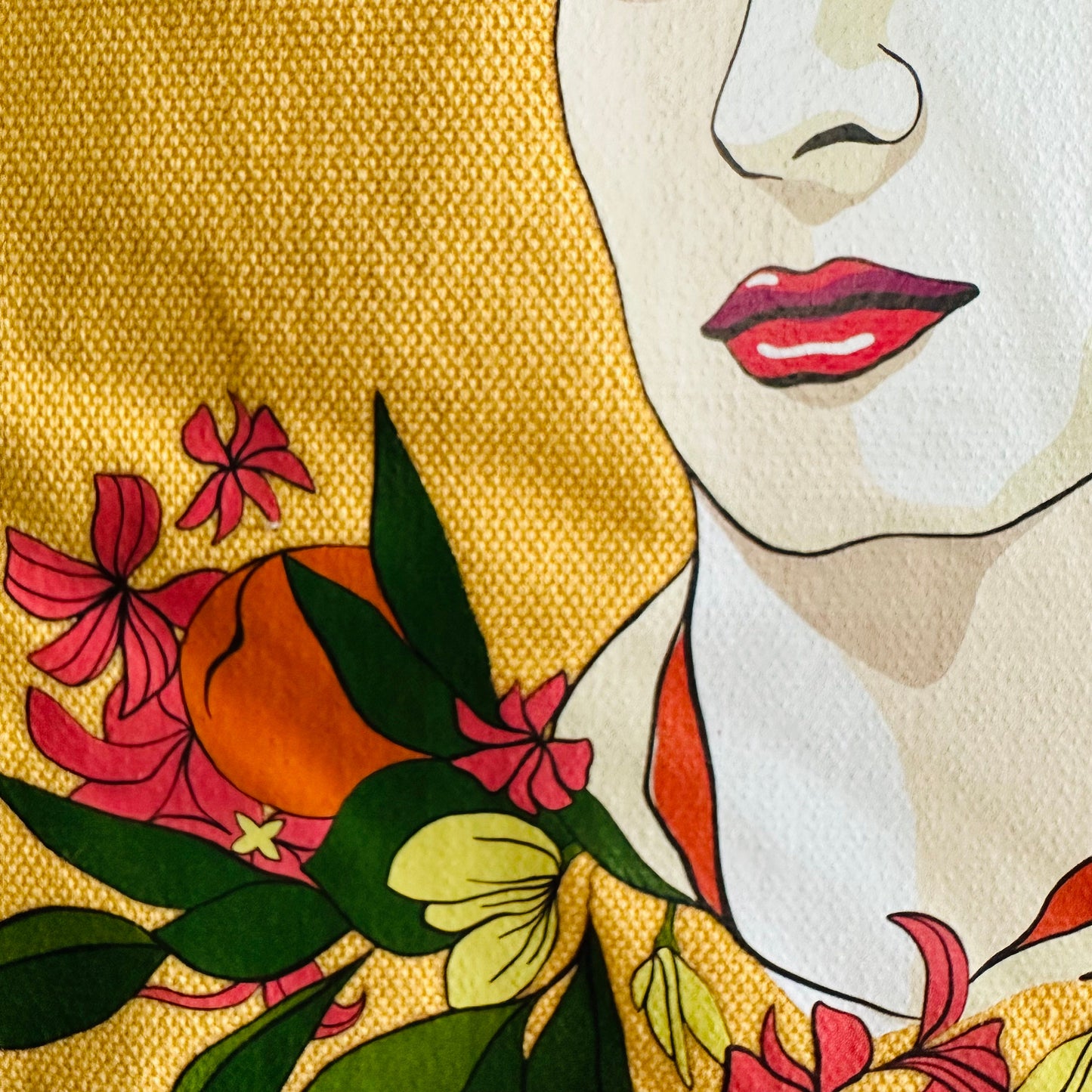 Vibrant Frida Inspired Bag Yellow Dandy Lion Color Cross-body Shoulder Canvas Bag for Girls and Women Fridalovers Fashion Mother's Day Gift