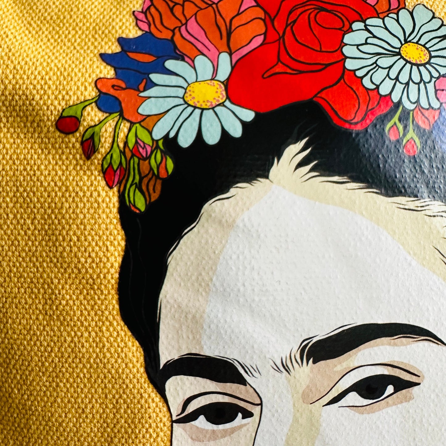 Vibrant Frida Inspired Bag Yellow Dandy Lion Color Cross-body Shoulder Canvas Bag for Girls and Women Fridalovers Fashion Mother's Day Gift
