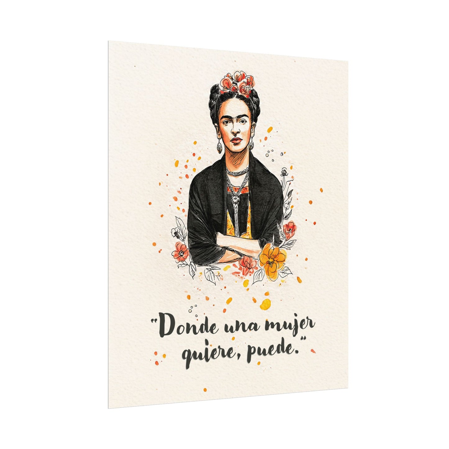 Frida Kahlo Texturized Watercolor Art Print
