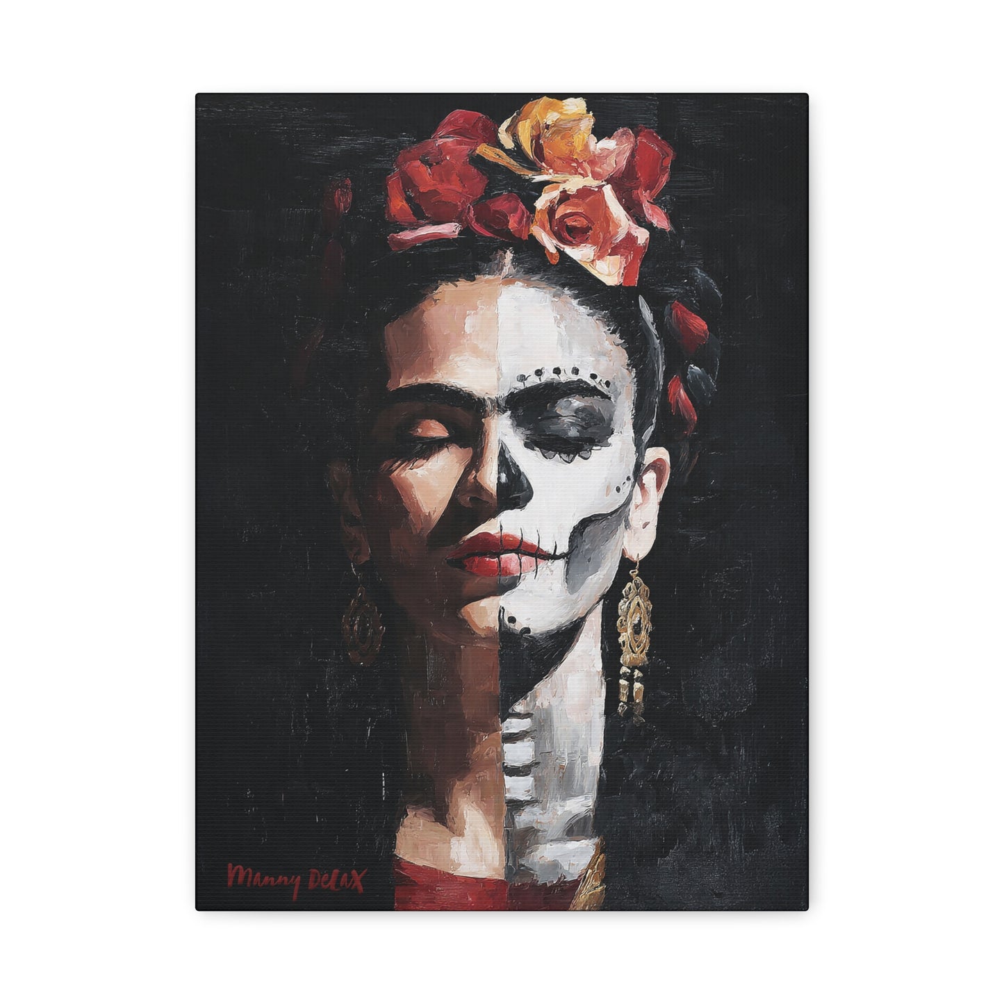 Frida Kahlo Inspired Matte Canvas Wall Art (12"x16"x1.25")