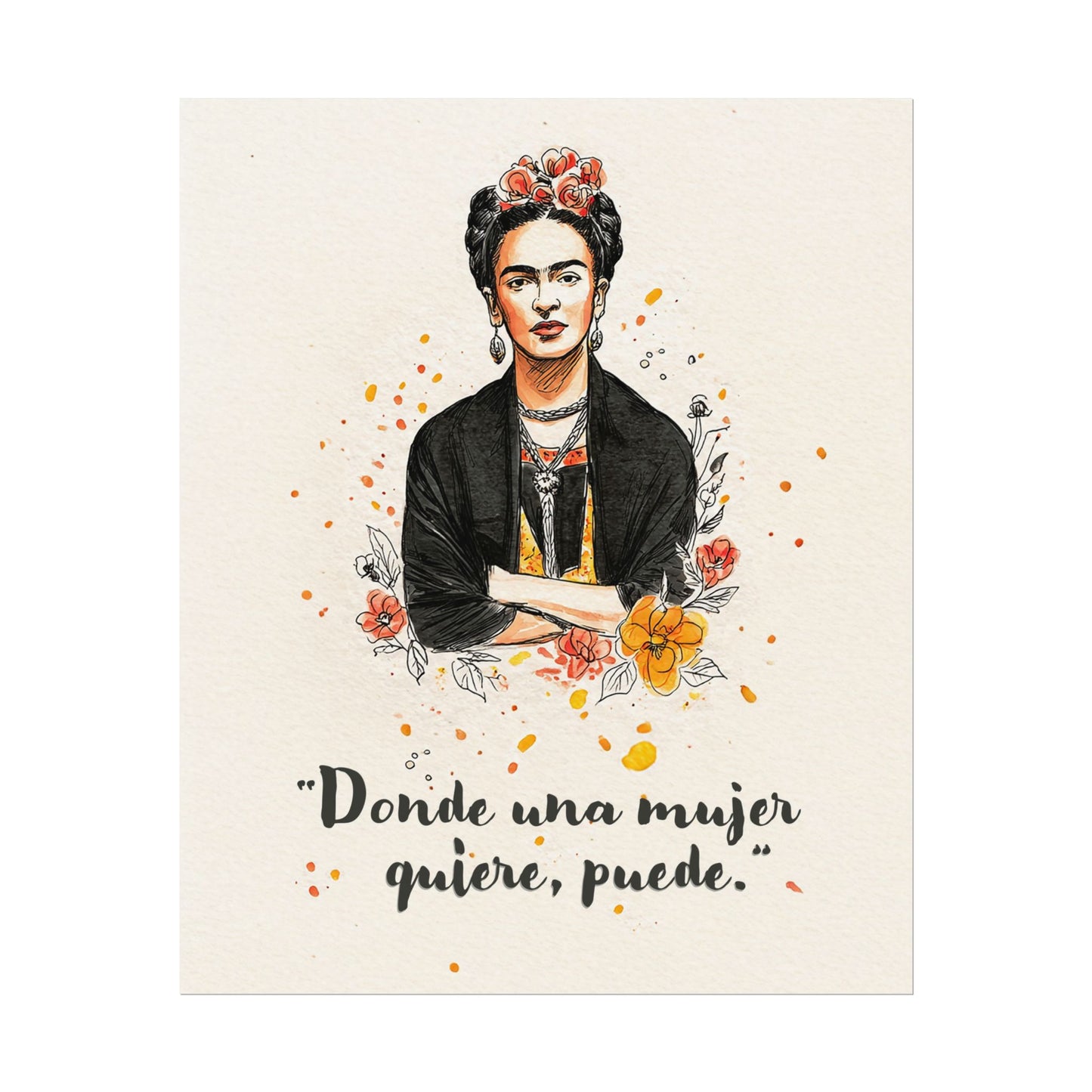 Frida Kahlo Texturized Watercolor Art Print