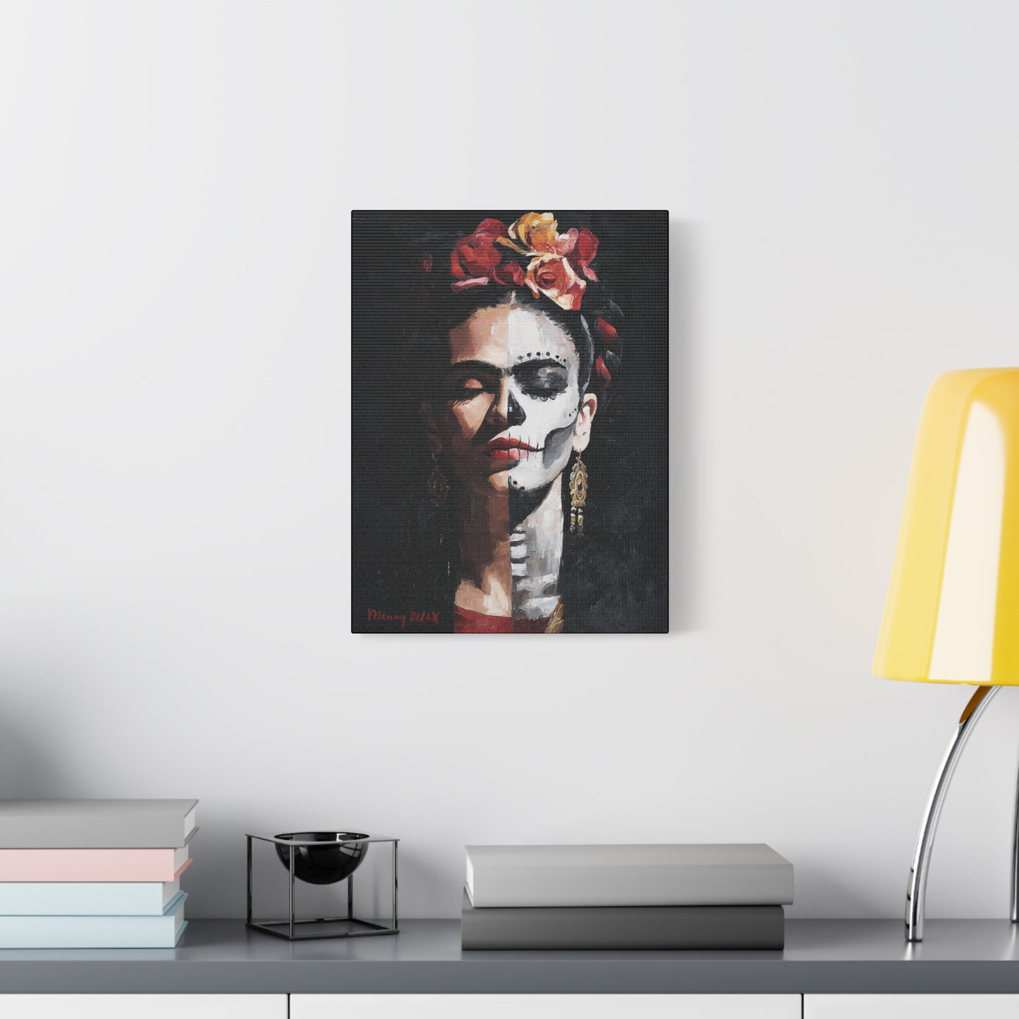 Frida Kahlo Inspired Matte Canvas Wall Art (12"x16"x1.25")