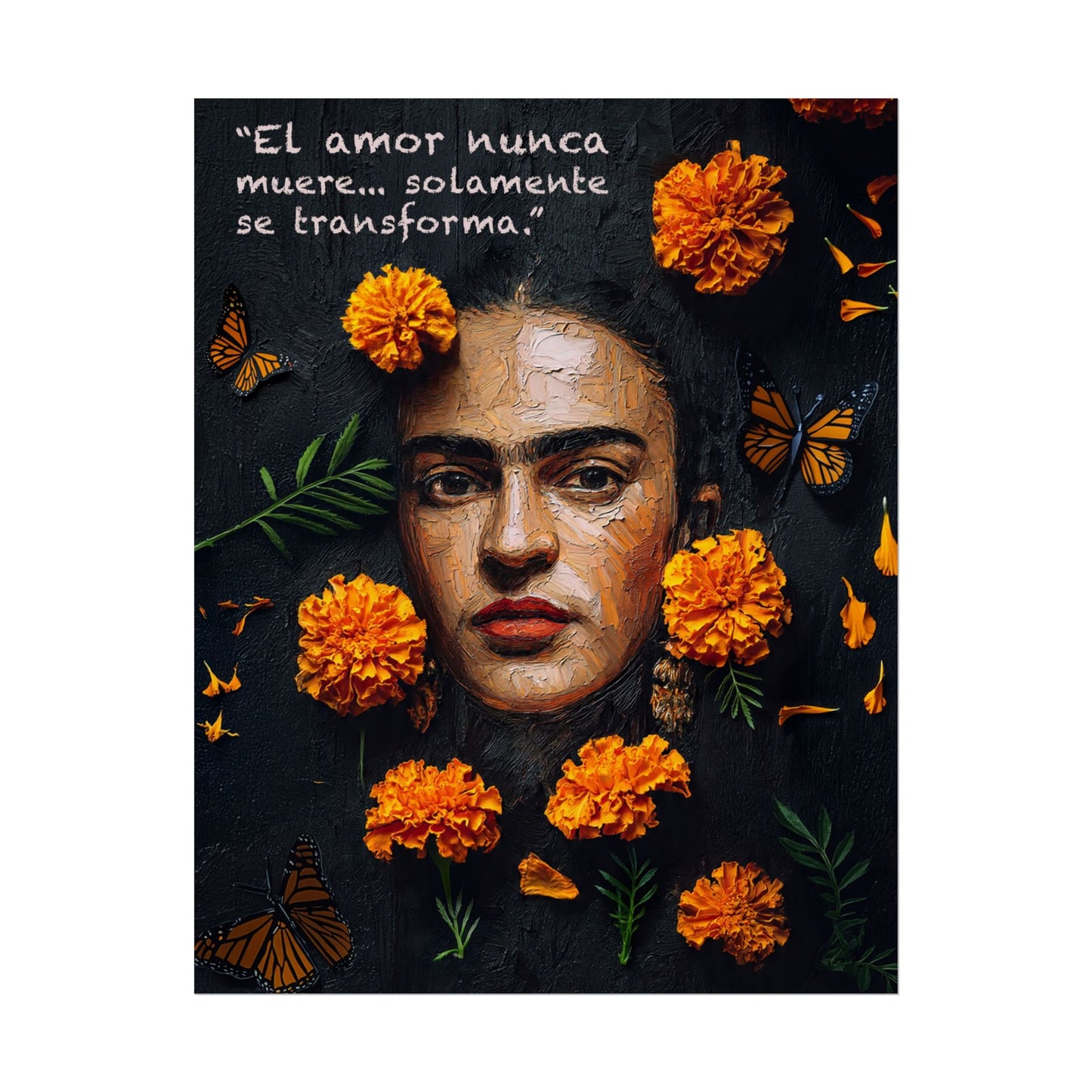 Frida Kahlo Inspirational Rolled Poster - "El amor nunca muere" Art Print