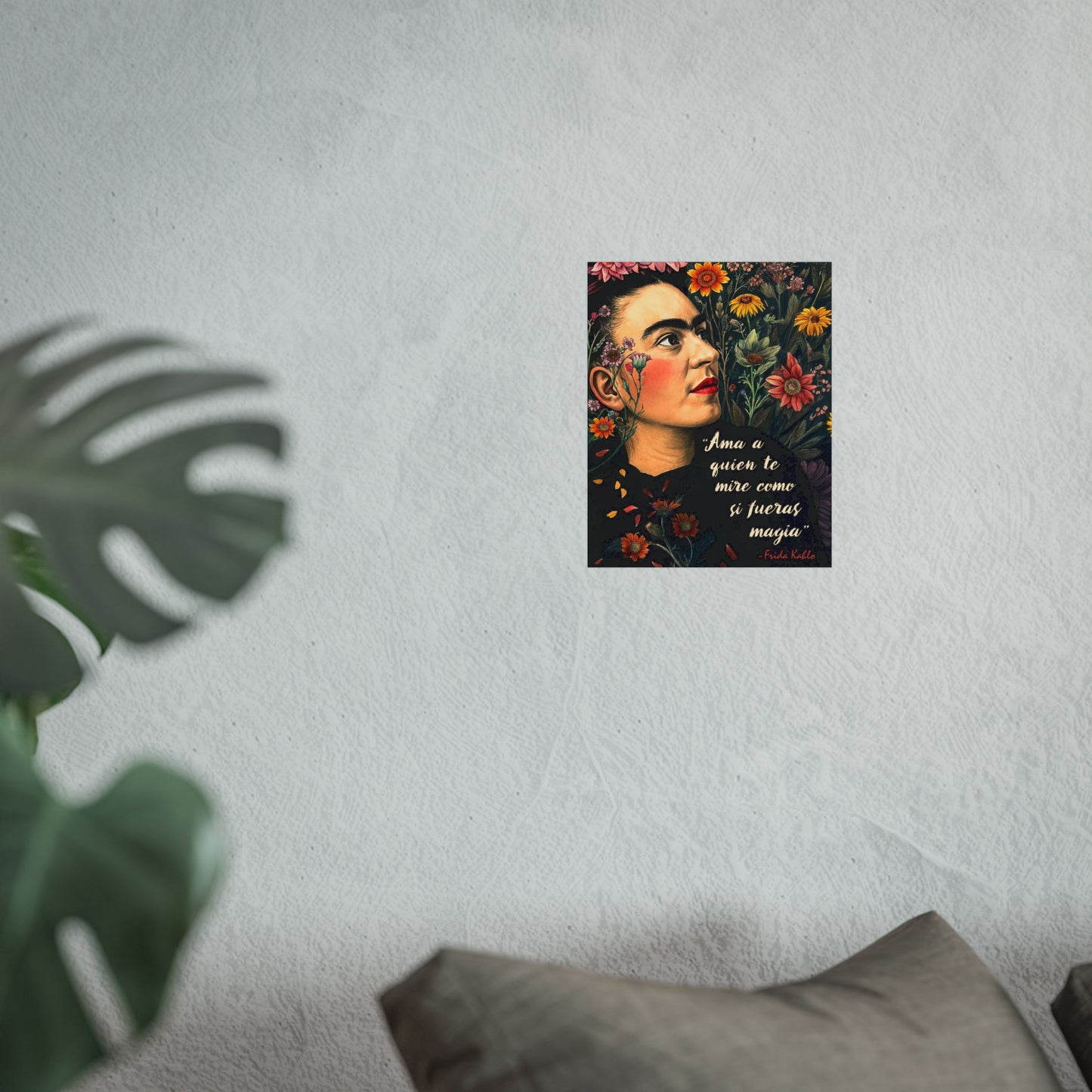 Frida Kahlo Inspired Empowering Boho Floral Wall Art Print