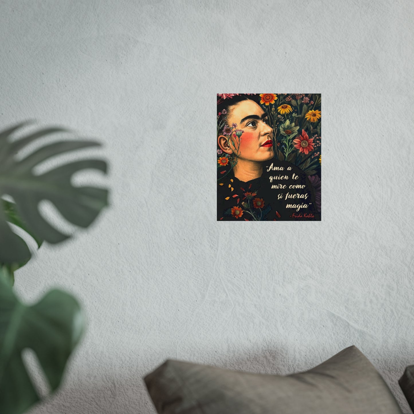 Frida Kahlo Inspired Empowering Boho Floral Wall Art Print